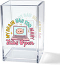 Vgrti My Brain Has Too Many Tabs Open Acrylic Cosmetic Pencil Pen Holder Cup, Cute Desk Organizer Accessory for Home Office Decor, Funny ADHD Gifts, Humor Sarcastic Work Gifts for Women Coworker Boss