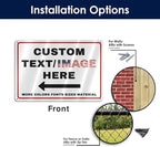 Custom Sign Outdoor Metal Large, Left or Right Arrow, 22''x16'' Glow in the Dark/Reflective Option, Personalized Address Plaque, Customize for Business Logo, Office, Home, Yard