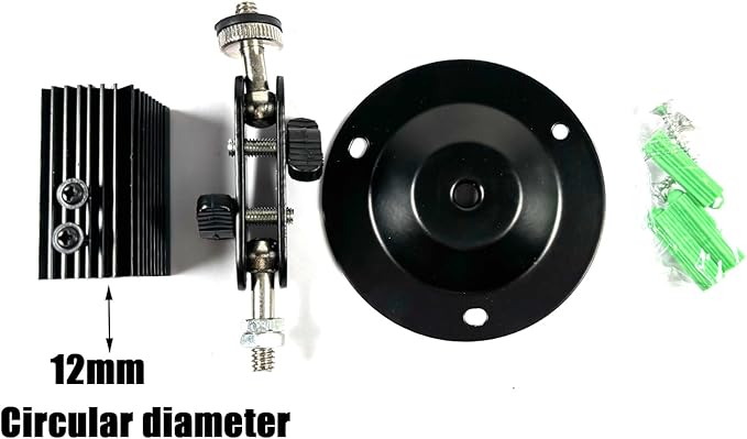 Laser Positioning Bracket 12mm, 360-Degree Adjustable, Black Alumina, 4-Pack