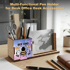 ZXAZXA Pen Holder for Desk Office Desk Accessories Multi-functional Spring Bee Decorations Desk Pen Holders Gifts for Women Men Coworkers Friends Employee Teacher