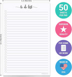 321Done To Do List Notepad, Made in USA - 5.5x8.5, Simple Checklist, Cute Modern Design for Organizing, Planning, College Ruled, Thick Heavy Paper - 50 Sheets