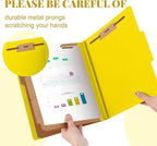 Skyygemm 48 Pcs Classification Folders Letter Size, 3 Divider Pressboard File Folder with Fasteners, Expanding File Organizer Bulk for School Teachers, Office Employee, Coworker, Staff (Yellow)