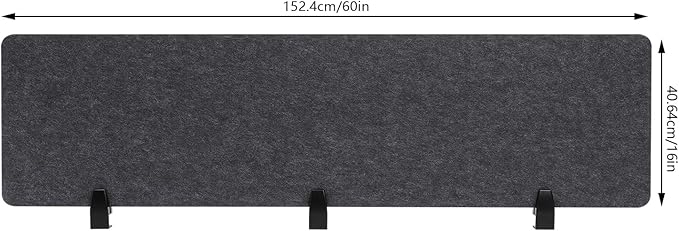 2 Pack Polyester Desk Dividers, Soundproof Room Divider Office Furniture Partitions, Privacy Desk Panel with Clamps, Stand Up Freestanding Desk Privacy Panel for Office Classroom(60" x 16")