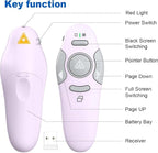 QUI Presentation Clicker Wireless Presenter Remote Clicker for PowerPoint Presentation Remote, PowerPoint Slide Advancer for Mac/Windows/Google Slide/Keynote, USB A, Purple