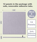 DECORITA Felt Wall Tiles | Large Cork Board Alternative | Aesthetic Felt Bulletin Board for Office, Home & Classroom | Large Cork Boards for Walls Pinboard (12-Pack) | Purple