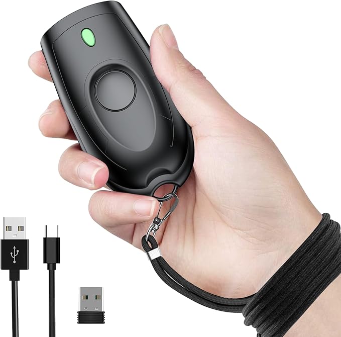 Mini Wireless Barcode Scanner,symcode Barcode Scanner Bluetooth&Wireless 2.4Ghz and USB All in one Bar Code Image Reader for Tablet iPhone iPad Android iOS PC POS