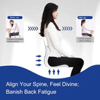 Ergonomic Back Support Office Chair Posture Correction Back Tailbone Pain Relief Seat Cushion Memory Foam Portable Floor seat Comfortable Lumbar Pillow Home Outdoor Gaming