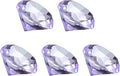 PATIKIL 5 Pcs Diamond Crystal Paperweight, 40mm / 1.57 Inch Crystal Paperweight Paper Weight for Home Office Desktop Table Decor Wedding Party Jewelry Ornaments, Purple