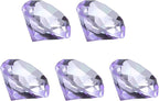 PATIKIL 5 Pcs Diamond Crystal Paperweight, 40mm / 1.57 Inch Crystal Paperweight Paper Weight for Home Office Desktop Table Decor Wedding Party Jewelry Ornaments, Purple