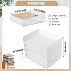 4 Tier Desk Organizer, Stackable Paper Tray Organizer for Document, Letter, A4 File Paper, Desk Accessories, Notes, Pens (White, 4 Pack)