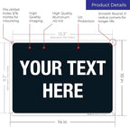 Personalized Custom Black Background Customize for Office, Business, Airbnb, Workplace, Home, Delivery Sign, 10x14 Inches, Rust Free .040 Aluminum, Fade Resistant, Made in USA by Sigo Signs