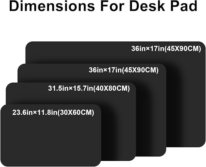 PU Leather Desk Pad Protector Gaming Mouse Pad Non Slip Desk Mat for Keyboard and Mouse Waterproof Desk Writing Pad for Office and Home Desk Accessories(Black, 31.5 * 15.7)