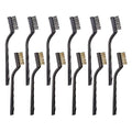 YiwerDer 12PCS Mini Wire Brushes, Stainless Steel & Brass Brush Set, Curved Handle Scratch Brush for Automotive, Cleaning Welding Slag and Rust