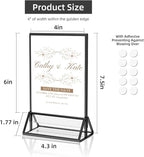 PPH-Sisy Acrylic Sign Holder 4x6 Display Stand, Clear and Stable Table Plastic Paper Holder, Acrylic Frames for Home Office Shop Photo Frames Exhibition Black (6pcs)
