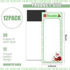 Gersoniel 12 Packs Magnetic Notepads for Refrigerator Monthly Grocery Magnetic List Set to Do List Pads Back Memo Notepad 9 x 3.5 Inches for Fridge Kitchen Shopping Grocery(Pastel Color,Seasonal)