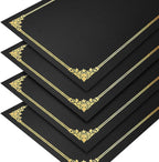 SUNEE Certificate Holders(Black, 50 Packs), Diploma Covers Gold Foil Border, for Letter Size 8.5x11 Certificates, Cardstock, Document Papers