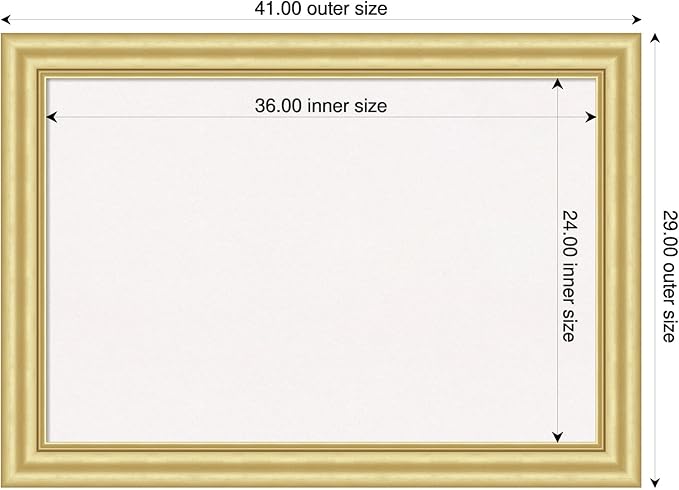 Amanti Art White Cork Board for Wall, 29x41 Vision Board with Gold Frame, Large Corkboard Office Decor for Home Organization, Traditional Corkboard Pinboard to Display Items for Home Organization