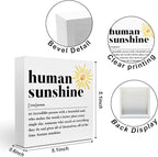 Sunshine Gifts for Women, Inspirational Gifts Human Sunshine Wood Box Sign, Thank You Gifts Appreciation Gifts for Teacher Friends Coworkers Nurse Christmas, Office Home Desk Cubicle Table Shelf Decor