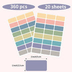 STARLIBOO Removable Freezer Labels, 1x2 Inch Color Coding Removable Label for Food Containers, 360 Freezer Stickers Tape to Write on/Waterproof (8 Colors Morandi)