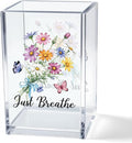 Vgrti Just Breathe Acrylic Cosmetic Pencil Pen Holder Cup, Hope Inspirational Makeup Brush Organizer Holder, Women Faith Gifts, Encouragement Gifts for Women Mom Daughter Sister Friend Yoga Teacher