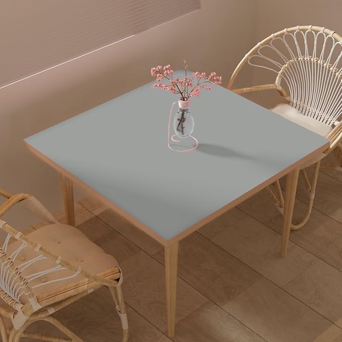 Zinkooat Leather Table Cover,1.8mm Thick,40x40 Inch Table Protector,Table Protector for Dining Room Table,Dining Table Cover,Table Cover Protector.(Gray+Gray,40x40)