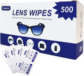 Icepac Lens Wipes for Eyeglasses - 500 Pre-Moistened Individual Wrapped Eye Glasses Cleaning Wipes | Glasses Cleaner Safely Cleans Glasses, Sunglasses, Phone Screen, Electronics & Camera Lens