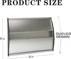 Curved Name Plate Holder 8" x 8" Wall Mount Office Business Door Sign Holder Aluminum Sturdy Office Sign Frame with Adhesive Tape Film for Business Cubicle Custom Display - Silver