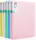 Phyxin 20-Pocket Portfolio Binder Organizer, Binder Sheet Protectors 8.5" x 11", Displaying 40 Page Plastic Folders for Documents, Document Organizer for Concert, Artwork, School & Office Use, 5 Pack