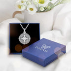 Compass Necklace for Women Men 925 Sterling Silver Pendant Urn Necklaces for Ashes Picture Locket Necklace Anchor Necklace Viking Necklace Crystals CZ Moonstone Abalone Shell Turquoise Compass Jewelry