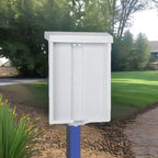 SourceOne 8.5” x 11” Outdoor Realtor Style Brochure Holder with Lid – White – UV Resistant