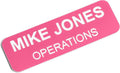 Custom Engraved Name Tag Badges – Personalized Identification with Pin or Magnetic Backing, 1 Inch x 3 Inches, Pink/White