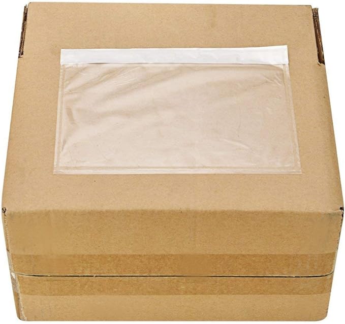 9527 Product 7.5" x 5.5" Clear Adhesive Top Loading Packing List/Shipping Label Envelopes (500 Pack)
