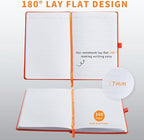 Heture Hardcover Notebooks, A5 Lined Journals Notebook for Writing 160 Pages, 8.2 x 5.5 inch, Classic Ruled Notebooks for College/Work/Travel (Orange, 1 Pack)