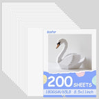 OcePor 200 Sheets White Cardstock 8.5” x 11”, 65lb/180gsm White Card Stock, Thick Card Stock Paper, Heavy Cardstock Paper for Printer, Resume, Scrapbooks, Art, Crafts, Business Cards