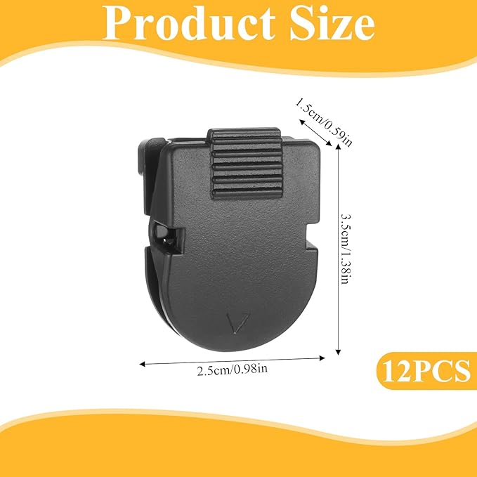 EupHHonycs 12 Pcs Cubicle Clips for Fabric Walls, Cubicle Hooks Plastic Stainless Steel Fabric Panel Wall Clips for Picture Note Photo Frame Data Cables Black