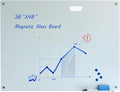 JYYPWB Magnetic Glass Whiteboard with Eraser 48" x 36" Frameless Tempered Glass Dry Erase Board with Marker Tray for Office, Wall Mounted Writing Board (White)