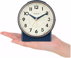 Tinload 4.3" Retro Analog Alarm Clock, Vintage Decor, No Ticking Silent, Easy to Set, Gradual Rise Alarm, On/Off Switch on Side, Gentle Wake, Snooze, Lighted on Demand, Battery Operated, Retro Blue