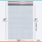 White Poly Bubble Mailers 7.25x12 inch #1 | Self Seal Padded Envelopes | Cushioned Bubble Mailer | Usable Size 7.25x11 | WaterProof | Lightweight mailing Shipping Bags | 100 Pack Bulk | Made in USA