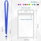 12 Pack Cruise Lanyard with ID Card Holder Colorful Lanyard with Waterproof ID Badge Holder (12 Colors)