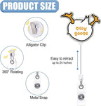 Badge Reel Retractable with ID Clip Goose Badge Reel Holder Funny Cute Acrylic Badge Accessories for Nurse Office Worker Teacher Students Woman Men