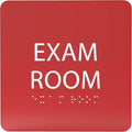 ADA CENTRAL SIGNS - 6" X6" Exam Room Sign - ADA Compliant Tactile Graphics Grade 2 Braille Text Acrylic Wall Signs - Educational Institution Directional Assistance Test Center Door Sign for Schools