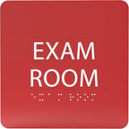 ADA CENTRAL SIGNS - 6" X6" Exam Room Sign - ADA Compliant Tactile Graphics Grade 2 Braille Text Acrylic Wall Signs - Educational Institution Directional Assistance Test Center Door Sign for Schools