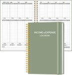 Income & Expense Log Book - A5 Income and Expense Ledger Book for Small Business, Accounting Bookkeeping Tracking Ledger LogBook for Woman and Man, 5.5" x 8.5", Green