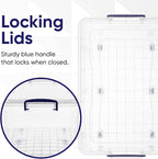 Superio Storage Bins with Lids, Clear Plastic Containers for Organizing, Stackable Totes, BPA Free, Odor Free, Organizer Boxes for Home, and Dorm (4 Pack, 44 Quart)