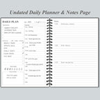Daily Planner Undated - A5 To Do List Notebook Hourly Schedules, Spiral Appointment Planner for Women and Men, PVC Hardcover, Inner Pocket, Elastic Closure, 5.8" x 8.3", Black