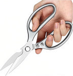 Kitchen Scissors All purpose, Have duty Stainless Steel Cooking Shears for Cutting Meat,Chicken, Poultry, Fish, Herbs, Seafood Scissors with Comfort Grip siver