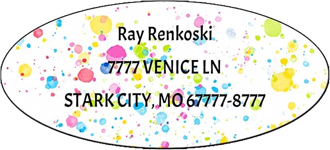 Made in USA Custom Return Address Stickers Labels Customized Mailing Label for Envelopes, Personalized Self Adhesive Flat Sheet Oval Labels