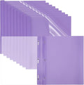 PATIKIL Plastic Report Covers with Prong, 10 Pcs 80 Sheet Clear Front Presentation Binders with 3 Metal Prong Fasteners Report Folder for Resume Documents Files Letter, Light Purple