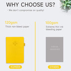 KUMEER Check Register – Elegant Check Registers for Personal Checkbook with Check & Transaction Registers, Hardcover Checkbook Log 5.2x7.6" (Yellow)