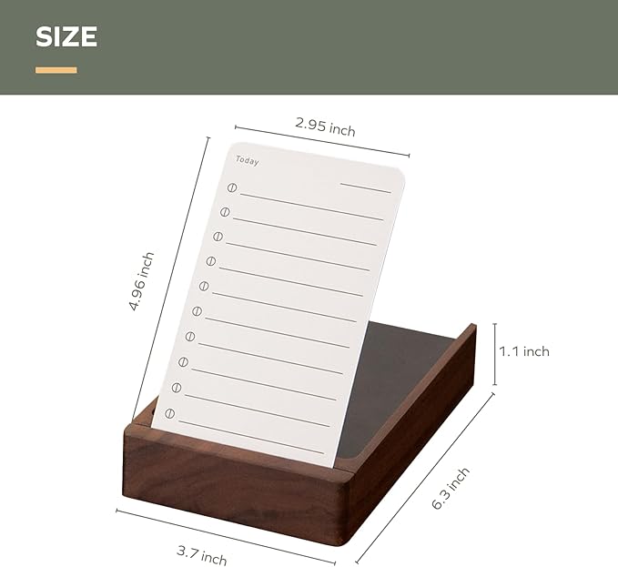 muso wood Daily To Do List Planner with Walnut Stand - 100 To Do List Cards - Undated Daily Planner Notepad for Desk Accessories and Supplies, Enhanced Productivity, Work Office Accessories